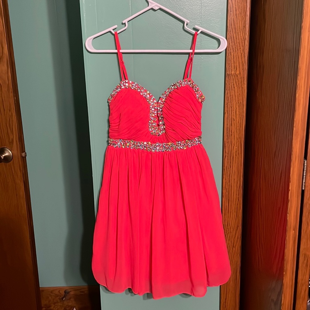 Size 3 Hot Pink Deb Homecoming/Mini Dress